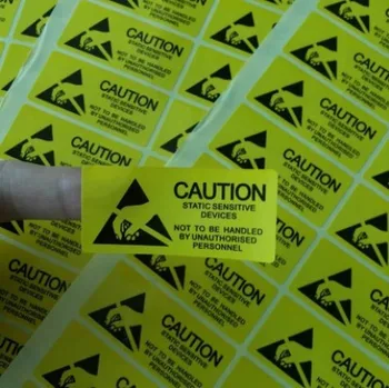1000 adet anti - statik etiket etiket 2.5x5.5cm DİKKAT Etiket Yapışkanlı Etiket ESD Anti-statik Hassas Cihaz