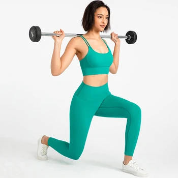 ABS LOLİ kadın Spor Yoga Seti Spor Giyim 2 Parça Push Up Strappy Spor Sutyeni Yüksek Bel Egzersiz Tayt spor takımları