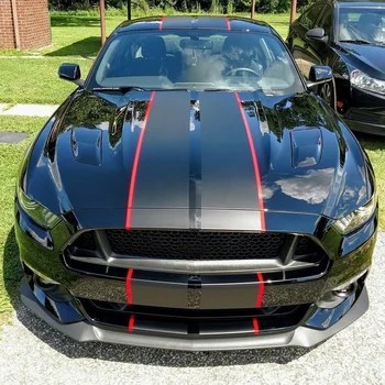Araba sargı çıkartma ve Çıkartmaları Ford Mustang 2015-2018 için Araba Vücut Kitleri Vites Sticker Yarış Çizgili 10 