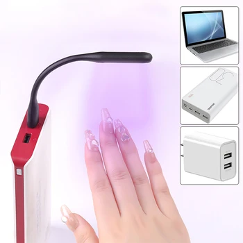 Mini Tırnak Kurutucu Taşınabilir UV LED tırnak lambası UV Jel Lehçe Oruç Kür Aracı USB Şarj Ev DIY Manikür Makinesi Tırnak Sanat Aracı