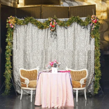 S/M / L Gümüş Pırıltılı Pullu Kumaş Doğum Günü Partisi Düğün Zemin Glitter Dekor Perde fotoğraf kabini Arka Plan Paneli Örtüsü
