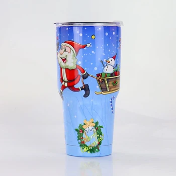 Noel Kupalar 30 oz Fincan Şişesi Paslanmaz Çelik Sürahi Sıcak Soğuk Su Kahve Çay Yudum Şarap bira bardağı Yetişkinler kahve kapaklı kupa