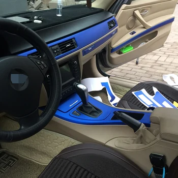 Araba-Styling 5D Karbon Fiber Araba İç Merkezi Konsol Renk değişim kalıp Sticker Çıkartmaları BMW 3 Serisi İçin E90 E92 2005-2012