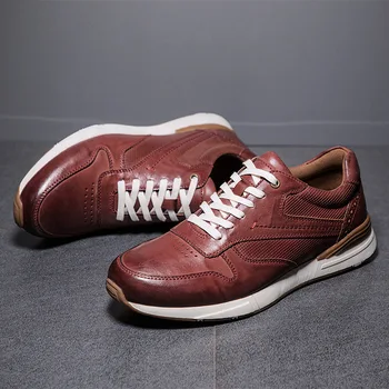 Marka Erkekler Rahat Ayakkabılar Hakiki Deri Flats Yumuşak Oxford Ayakkabı En Kaliteli Açık Sneakers Zapatos De Hombre