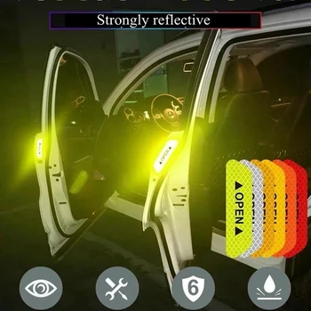 2022 Yansıtıcı Araba Kapı Sticker Güvenlik Açılış Uyarı yansıtıcı bant Çıkartması Oto Araba Aksesuarları Dış İç Reflektör