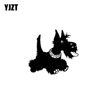 YJZT 15CM * 13.5 CM Sevimli Terrier Köpek Yavrusu Sticker Vinil Araba çıkartma Çıkartmaları Siyah / Gümüş C10-00478