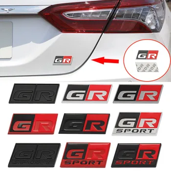 Araba Sticker Logo 3D Metal Etiketleme Amblem Rozeti Çıkartmaları Toyota spor GR Spor C-HR RAV4 Avensis Prado Prius Oto Aksesuarları