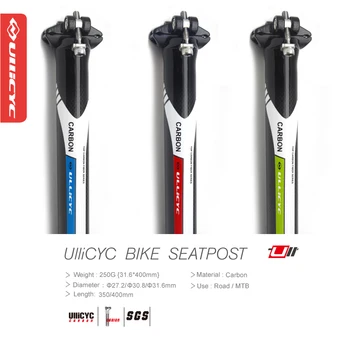 Ullicyc Dağ bisikleti karbon seatpost yol 3 k Tam Karbon Fiber Bisiklet seatposts MTB bisiklet parçası 27.2/30.8/31.6*350 mm / 400 mm SZG28