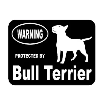 Yaratıcı Moda Bull Terrier Tarafından Korunan Korumalı Hayvan Araba Kuyruk Araba Çıkartmaları 13.3 cm * 10 cm