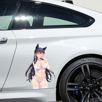 Anime Sevimli Araba Sticker Azur Lane Çizgi Film Seksi Kız Atago Çıkartması Pencere Motosiklet PVC Oto Dekorasyon
