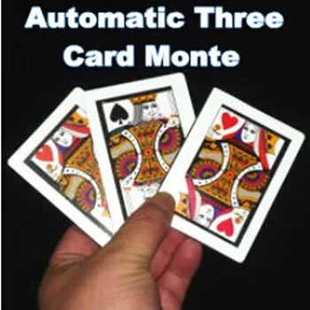 3 adet / grup Otomatik Üç Kart Monte (Poker Boyutu,8.8x6.4 cm) sihirli Hileler K Q Kart Magia Yakın Çekim Hile Sahne Aksesuarları Eğlenceli