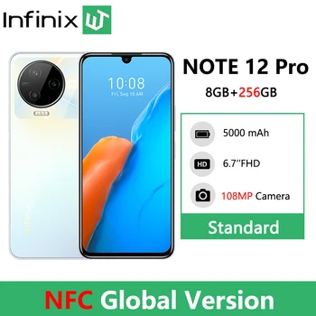 Küresel Sürüm Infinix NOT 12 PRO 4G NFC Akıllı Telefon 8GB 256GB Helio G99 İşlemci 108MP Kamera Android 12 Cep Telefonu