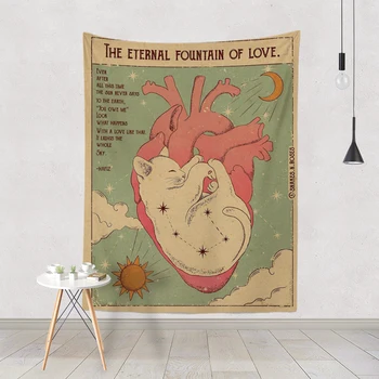 Tarot Kedi Goblen Duvar Asılı Güneş Ay Ebedi kalp Duvar Sanatı Halılar Oturma Odası Çocuk Odası Yatak Odası Dekor Duvar Sanatı