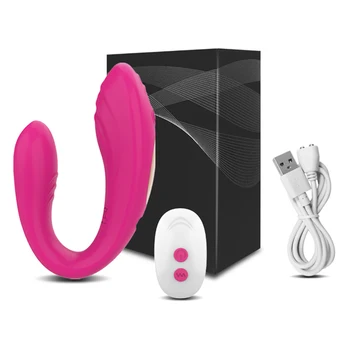 Kablosuz Uzaktan Kumanda Vibratör Erkekler Çift Motorlu U Şekli Klitoris Stimülatörü Yapay Penis Giyilebilir Seks Oyuncakları Kadınlar için Çift Yetişkin 18+