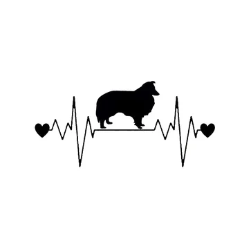 20.3 cm * 9.8 cm Sheltie Kalp Atışı Yaşam Hattı Shetland Çoban Köpeği Komik Vinil çıkartma Araba Çıkartmaları Pencere