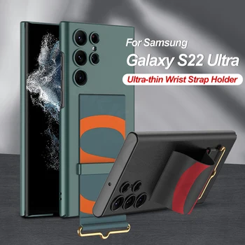 GKK Orijinal Deri Bileklik Kılıf Samsung Galaxy S22 Artı Ultra Kılıf Anti-vurmak Plastik Mat Kapak İçin Galaxy S22 Ultra