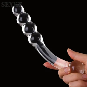 Pyrex Cam Yapay Penis Sahte Penis Kristal Anal Boncuk Butt Plug prostat masaj aleti G Noktası Kadın Mastürbasyon Oyuncaklar Yetişkin Oyuncaklar