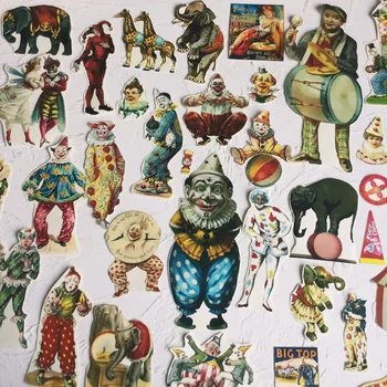 Retro Sirk Palyaço Çıkartmalar El Sanatları Ve Scrapbooking çıkartmaları kitap Dekoratif sticker DIY Kırtasiye