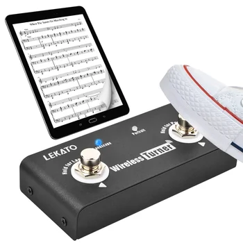 Lekato Tuner Pedalı Kablosuz Harici Sayfa Gitar Efekt Pedal Sayfa Turner Pedalı Gitar Looper Akıllı Telefonlar Tabletler