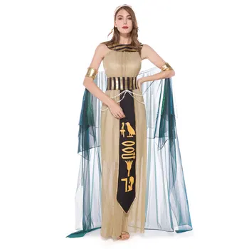 Umorden Fantasia Yetişkin Mısır Mısır Kraliçesi Kleopatra Kostümleri Cosplay Kadınlar için Cadılar Bayramı Purim Mardi Gras süslü elbise