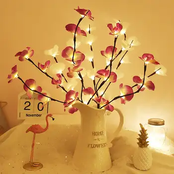 73cm 20leds Simülasyon Orkide buket ışık Dize LED Masaüstü Vazo Çiçek Şube Lamba Düğün için Yeni Yıl Tatil Parti dekor