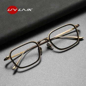 Ultralight Saf Titanyum Gözlük Çerçeve Erkekler Lüks Marka Tasarımcısı Miyopi Reçete Gözlük Retro Iş gözlük çerçeveleri