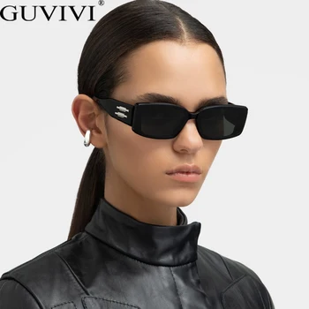 Lüks Marka Tasarımcı güneş Gözlüğü Dikdörtgen Metal Line Dekor Geniş Kol Gözlük Kare Jöle Renk Çerçeve Punk Parti UV400 Tonları 