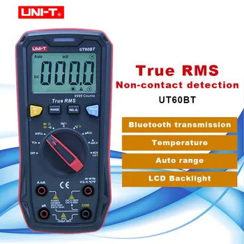 UNI - T UT60BT True RMS Dijital multimetre AC/DC 1000V / 10A Voltmetre Ampermetre Frekans Kapasitör Sıcaklık Test Cihazı + Bluetooth