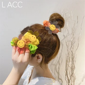 Kadın Saç Bağları Karikatür Çiçek Elastik saç bandı Renkli lastik bantlar Kız Kore saç aksesuarları Scrunchies Toptan