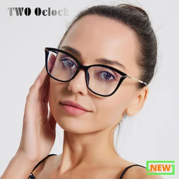 2022 Lüks Marka Bayanlar Kedi Göz Gözlük Kadın Retro Siyah Gözlük Çerçevesi 0 Diyoptri Şeffaf Lensler Anti mavi ışık Gözlük