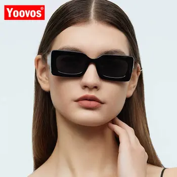 Yoovos Vintage Güneş Kadınlar Kare Lüks Marka Gözlük Kadınlar / Erkekler Yüksek Kaliteli Lentes Kadınlar Retro Gafas De Sol Mujer