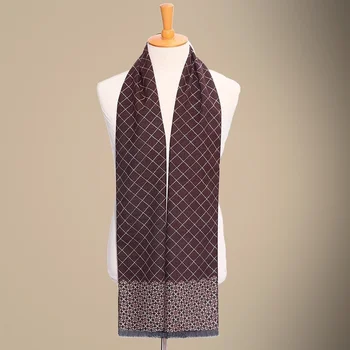 Yeni Moda Marka Tasarımcısı Erkekler Eşarp Sonbahar Kış Sıcak Atkılar Uzun Şal Cravat Yüksek Kalite Şerit Baskı Atkı Erkek