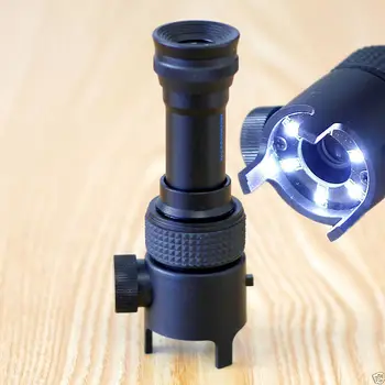 LED Aydınlatma Metal 50X Cep Mikroskop Takı Tanımlama Büyüteç Büyüteç Ölçüm Reticle ile