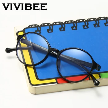 VIVIBEE çocuklar mavi ışık engelleme yuvarlak gözlük moda Anti mavi ışın bilgisayar gözlük erkek kız UV400 gözlük çerçevesi