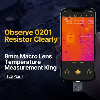 25Hz hiçbir donma gözlemlemek 0201 direnç cep telefonu kızılötesi termal görüntüleme kamerası sensörü hava kaçağı algılama kızılötesi T2S+