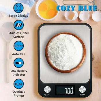 10 kg/1g Çok fonksiyonlu Dijital Gıda Mutfak Terazisi Paslanmaz Çelik Tartı Gıda Ölçeği Pişirme Araçları Denge lcd ekran