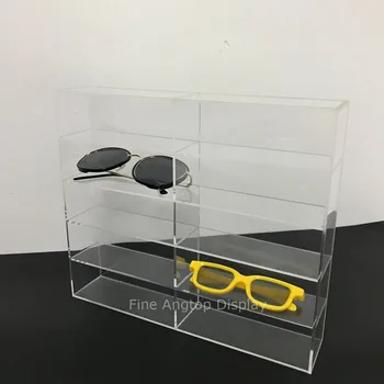 Çift 5 Katmanlı Şeffaf Akrilik Güneş Gözlüğü Gözlük teşhir standı kutu tutucu