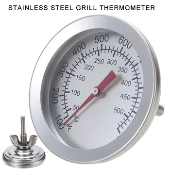 1 adet Barbekü ızgara termometresi Paslanmaz Çelik sıcaklık ölçer 50-500 Derece Yüksek Hassasiyetli BARBEKÜ Sıcaklık Test Aksesuarları