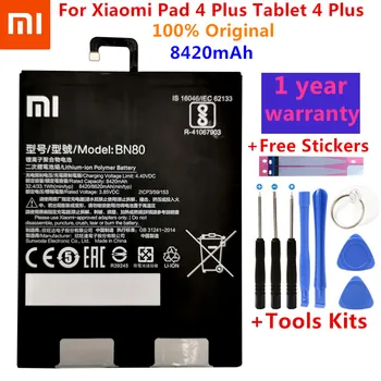 Orijinal Xiao mi Tablet Yedek Pil BN80 Xiao mi Pad 4 Artı Tablet 4 artı Yüksek Kapasiteli 8420mAh Piller + alet takımı