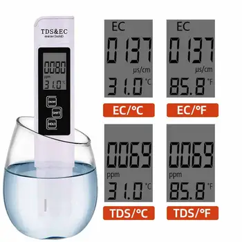 3 in 1 TDS AK Metre Dijital LCD PH test cihazı Ekran Su Test Kalem Saflık Filtre Hidroponik Su Monitör Havuzu