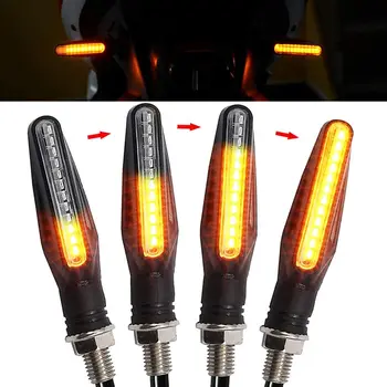 1/2 ADET LED Motosiklet Dönüş Sinyalleri İşık 12 SMD Kuyruk Flaşör Akan Su Flaşör IP68 Bükülebilir Motosiklet Yanıp Sönen ışıklar