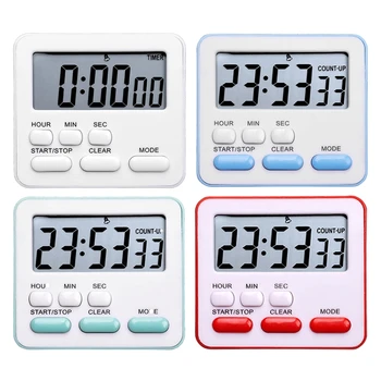 Büyük lcd ekran Dijital Mutfak Zamanlayıcı Geri Sayım çalar saat 24 Saat Manyetik Uyku Kronometre Saat Ev için