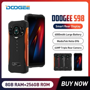 DOOGEE S98 Sağlam Telefon Android 12.0 G96 Octa Çekirdek 8 + 256GB 64MP Kamera SmartPhone 6.3 