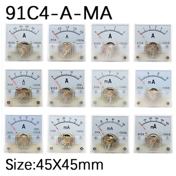91C4 Ampermetre DC Analog 1A 2A 3A 5A 10A 20A 30A 50A 100A 200A 300A 500A Panel Mekanik İşaretçi Tipi Amper Metre Akım Ölçer