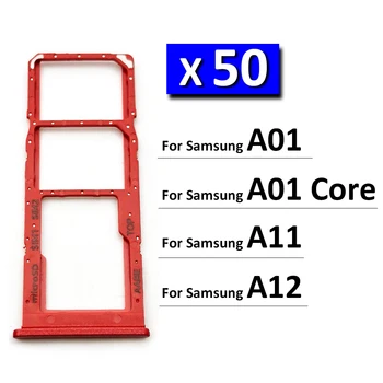 50 Adet/ grup, orijinal Yeni Samsung Galaxy A01 Çekirdek A11 A12 SIM Kart Tepsi Yuvası Tutucu Yedek Parçalar