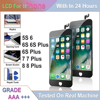 AAA LCD Meclisi için iPhone 5 5S 6S 7 8 LCD Dokunmatik Ekran Değiştirme için iPhone 6 6S 7 8 Artı LCD İle Mükemmel 3D Dokunmatik Ekran