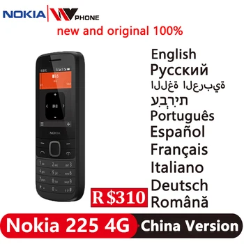 Nokia cep telefonu Orijinal Nokia 225 4G Cep Telefonu Çok Dilli 2.4 inç Çift SIM Kart Bluetooth FM Radyo 1150mAh Özelliği 