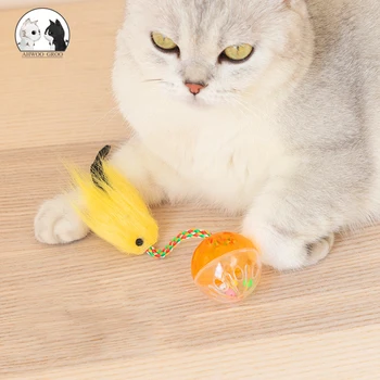 Yeni Simülasyon Kuş Kedi Oyuncak Komik Kendinden hey Kenevir Halat Bells Peluş Tüy Topu Kedi İnteraktif Eğitim Sondaj Oyuncak Kedi Malzemeleri