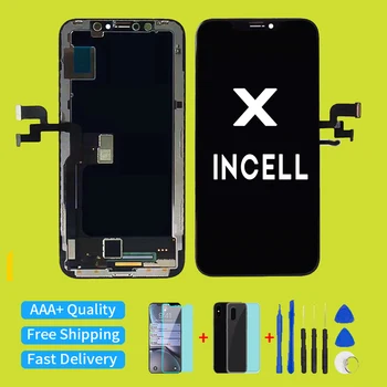 Incell LCD Için iPhone X Dokunmatik Paneller Ekran Digitizer Meclisi Yedek Tesed Hiçbir Ölü Piksel Ile Su Geçirmez Çerçeve
