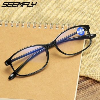 Seemfly erkek kadın okuma gözlüğü Anti mavi ışık büyütme gözlük presbiyopik gözlük diyoptri +150 +200 +250 +300 TR90